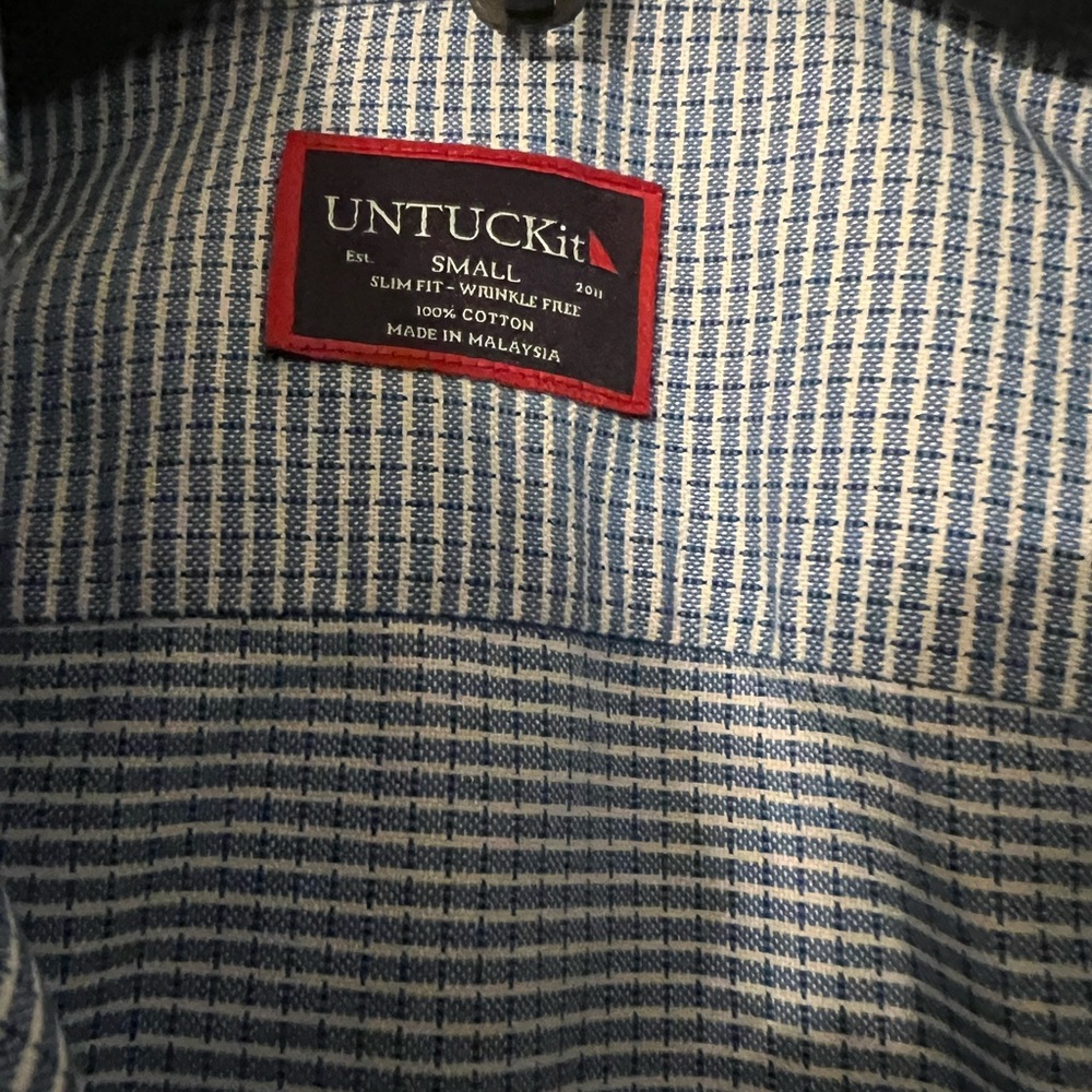 UNTUCKit Blue and White Checkered Shirt